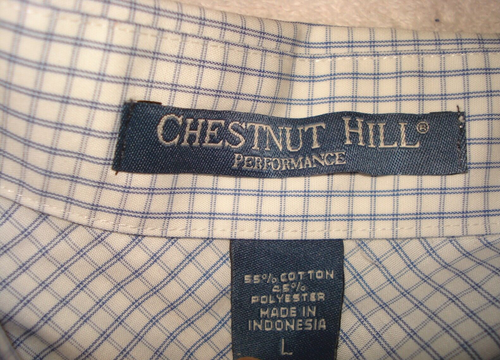Chestnut Hill Mens Blue White Long Sleeves Front Pocket Button Down Shirt L - Picture 4 of 5