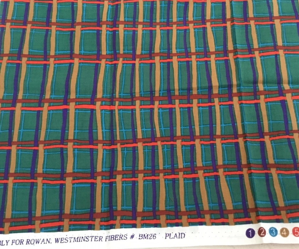 VTG OOP Brandon Mably Rowan BM26 PLAID Cotton Fabric 3 Pieces, 2 FQ’s & 1/2 Yard - Image 4 of 4