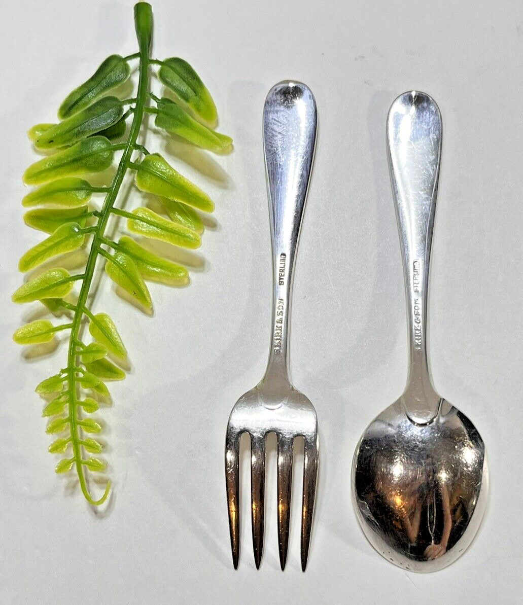 S.Kirk & Son ボンボンスプーン スターリングシルバー　ビンテージ S.Kirk Son Sterling Silver Toddler Set Old Maryland W/Mono 39.7Gr