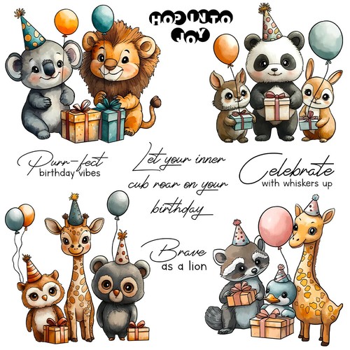 Birthday Party Baby Animals Let Your Inner Cub Roar on Your Birthday Clear Stamp
