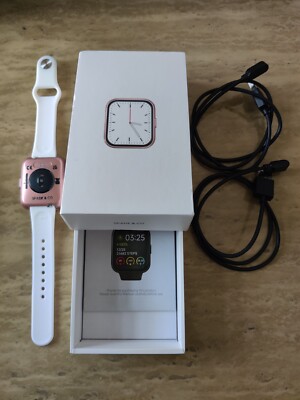 Spade Co Health Smartwatch Rose Gold White Band Fitness