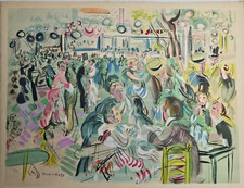 Raoul Dufy - Litografia Omaggio a Renoir: Ballo al Moulin de la Galette, 1953