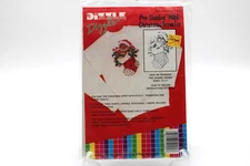 VTG 1990 Shaded Iron on Transfer Christmas Bear in Stocking Dizzle 8"x11" NEW