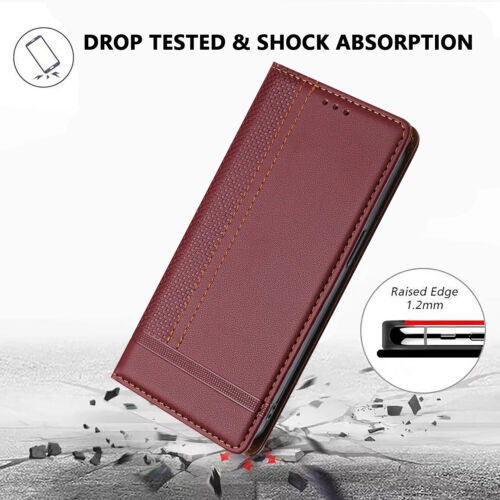 Für Samsung Galaxy S24 S23 S22 S21 Leder Geldbörse magnetischer Klappständer Handyhülle - Bild 68 von 71