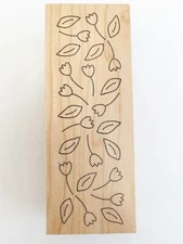 Great Impressions Rubber Stamp Flower Border Stitched Punched Amish Simple