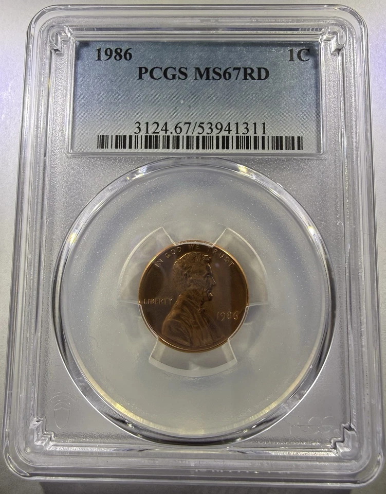 1986 Lincoln Memorial Penny Cent 1C - PCGS MS67RD - Image 3 of 4