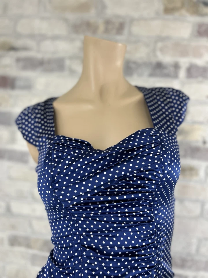 Mini Vestido Estilo Y2K Vintage GUESS Lunares, Talla 4 Rockabilly Pin-up Ropa de Club Foto 2 de 4