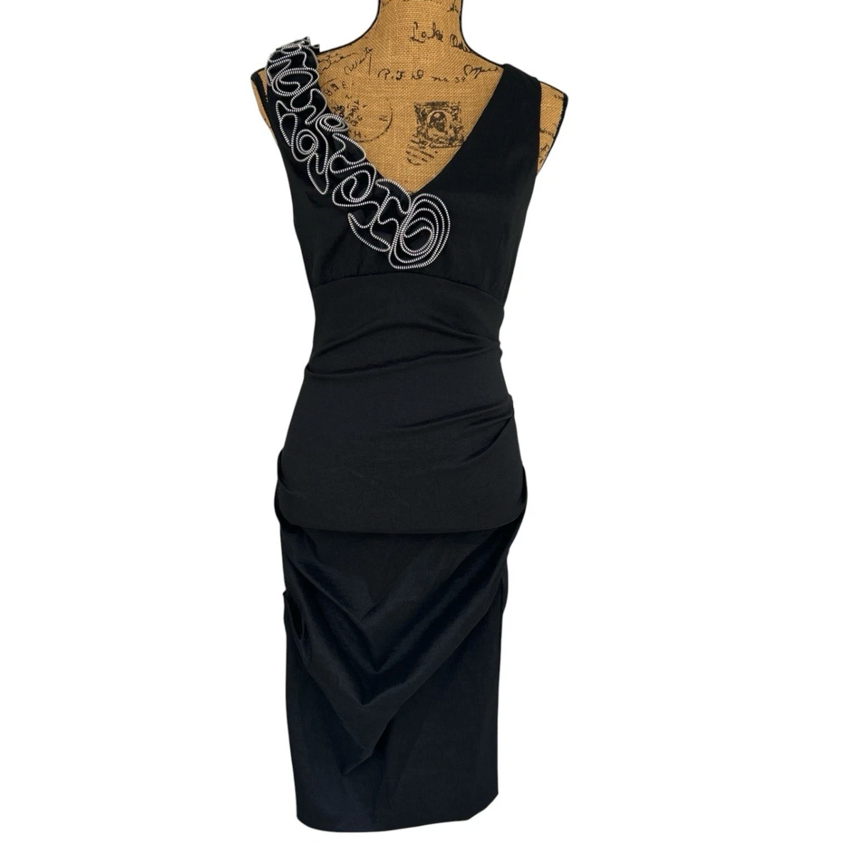 black dress with feathers on bottom Velvi - Sloane Corset Gown - Black Feather Trim Dress