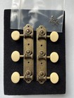 Golden Age acoustic guitar 3x3 Tuning Peg Tuners Antique Brass, Cream Buttons. — photo 1