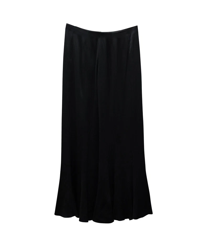 Pantalones de salón Valentino Garavani de pierna ancha en satén para mujer negros S Foto 2 de 3