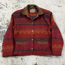 Vintage Woolrich Aztec Southwest Wool Blanket Jacket Womens Medium USA