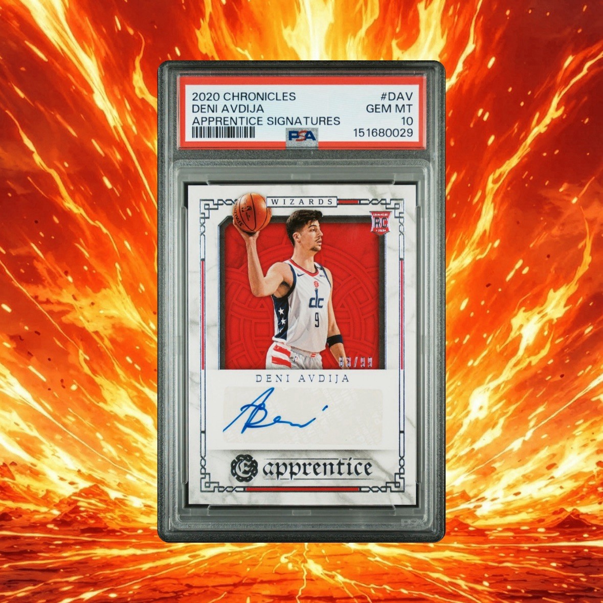 2020 Panini Chronicles Deni Avdija RC Rookie AUTO /99 Ap Signature PSA 10 POP /1