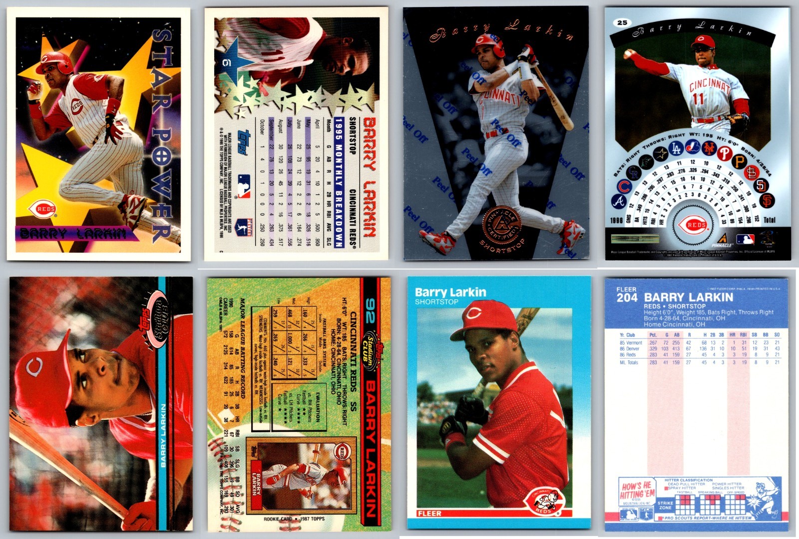 Barry Larkin 4 Card Collectors Lot - Cincinnati Reds / Rookie / HOF