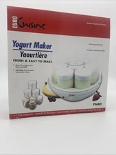 Euro Cuisine Electric Yogurt Maker – Includes 7 Glass Jars with Lids ~New