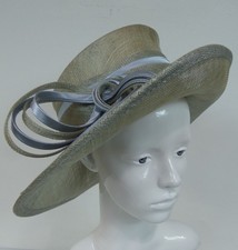 Louise Claire Millinery Maddox Straw Occasion Hat Wedding Races Grey Green