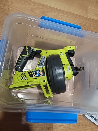 Ryobi P4001 One+ 18V Lithium Ion All-In-One 25 Foot Drain Auger With Storage Bin - Picture 2 of 4