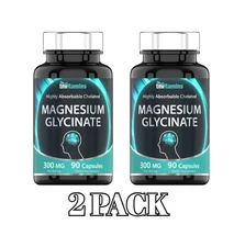 tnvitamins Magnesium Glycinate Capsules (300 MG Per Serving - 90 Count) 2 PACK