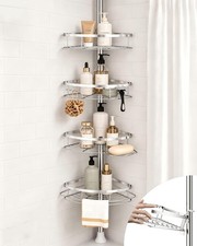Tier Stainless Steel Corner Shower Caddy Tension Pole 34-116 Inch
