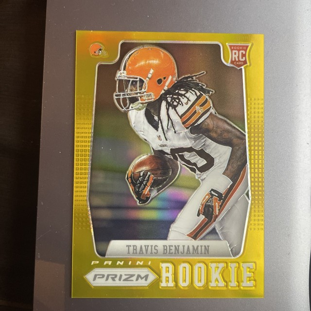 2012 Panini Prizm - Travis Benjamin #286 Gold Prizm 08/10 (RC) Rare Parallel