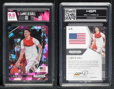 2020-21 Panini Prizm Draft Picks Pink Ice Lamelo Ball HGA 9.5 GEM MINT Rookie RC