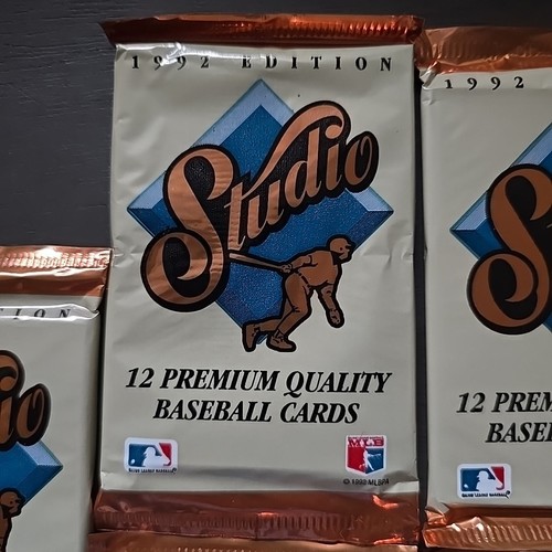 Lotto di 5 confezioni hobby sigillate LEAF STUDIO BASEBALL 1992 NUOVE - Foto 2 di 7