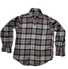Brooks Brothers Boys Red Fleece Plaid Flannel Shirt Size S