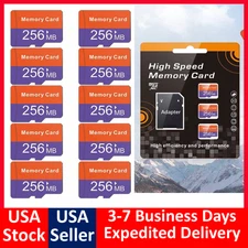 Memory Card for Camera Phone PC, High Speed Micro SD Card +Adapter 10 Pcs 256 MB