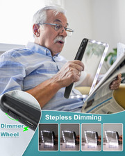 5X Rechargeable Magnifying Glass for Reading, Large Bright LED Lighted Full P...