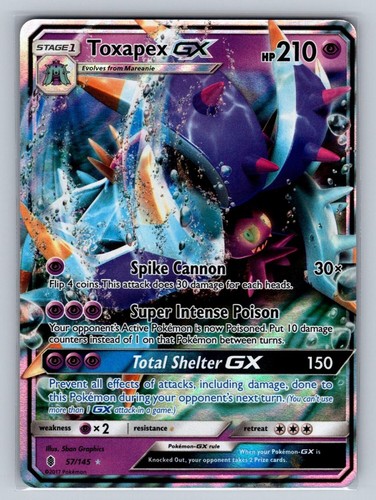 Toxapex GX 57/145 NM/M Holo Guardians Rising UR Pokemon T00734