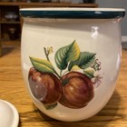 VINTAGE Red Apples Apple Print Canister Kitchen Storage Cookie Jar with Lid 10” — photo 6