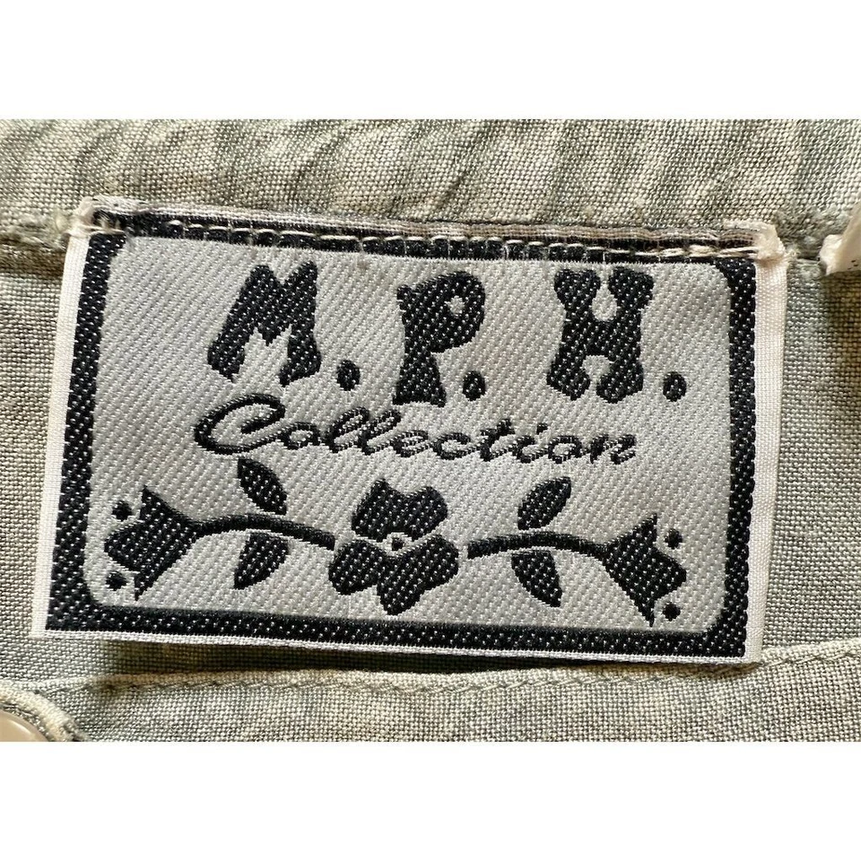 M.P.H. Colección Mujer Pradera 18 Gris Bordado Botón Delantero Falda De Colección Maxi Foto 2 de 4