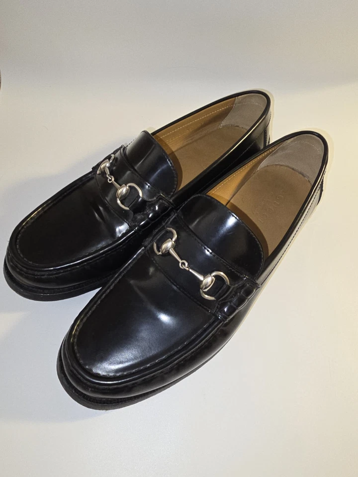 SALE: Loafer Vintage Womens Gucci Horsebit  Silver Buckle Patent Leather - Image 3 of 4