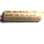ROOSEVELT 90% SILVER DIMES -  .10 FULL ROLL - 50 DIMES  1964D