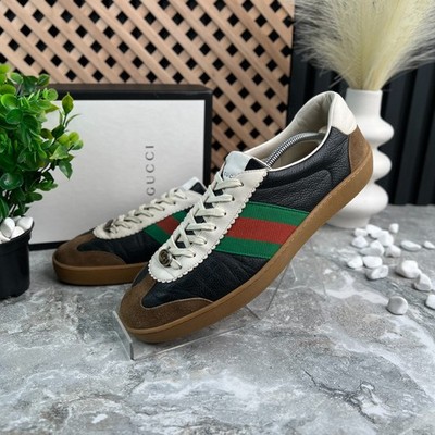 Gucci Web G 74 GG Sneaker Bienen Schwarz Leder 11,5 G oder 12 US oder 45,5 EUR
