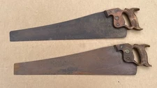 Outstanding PAIR Antique c.1911-1923 Warranted Superior HAND SAWS Empty Circle
