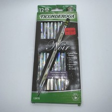 Ticonderoga Noir Black Wood Holographic Finish #2 Pencil 12/Pk Student School
