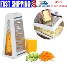 Stainless Steel 2 Sided Food Cheese Grater Kitchen Vegetable Slicer Shredder