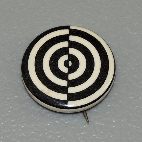 Black & White Psychedelic Hippie Head Shop Peace Cause Pinback Button Vintage