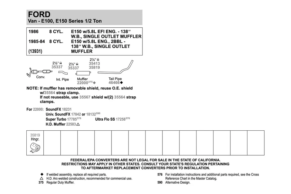 For Ford F-150 75-79 Walker 18132 SoundFX Steel Round Aluminized Exhaust Muffler Foto 4 de 4