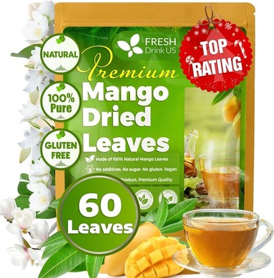FreshDrinkUS, Premium 60+ Mango Whole Leaves Dried,  Natural & e