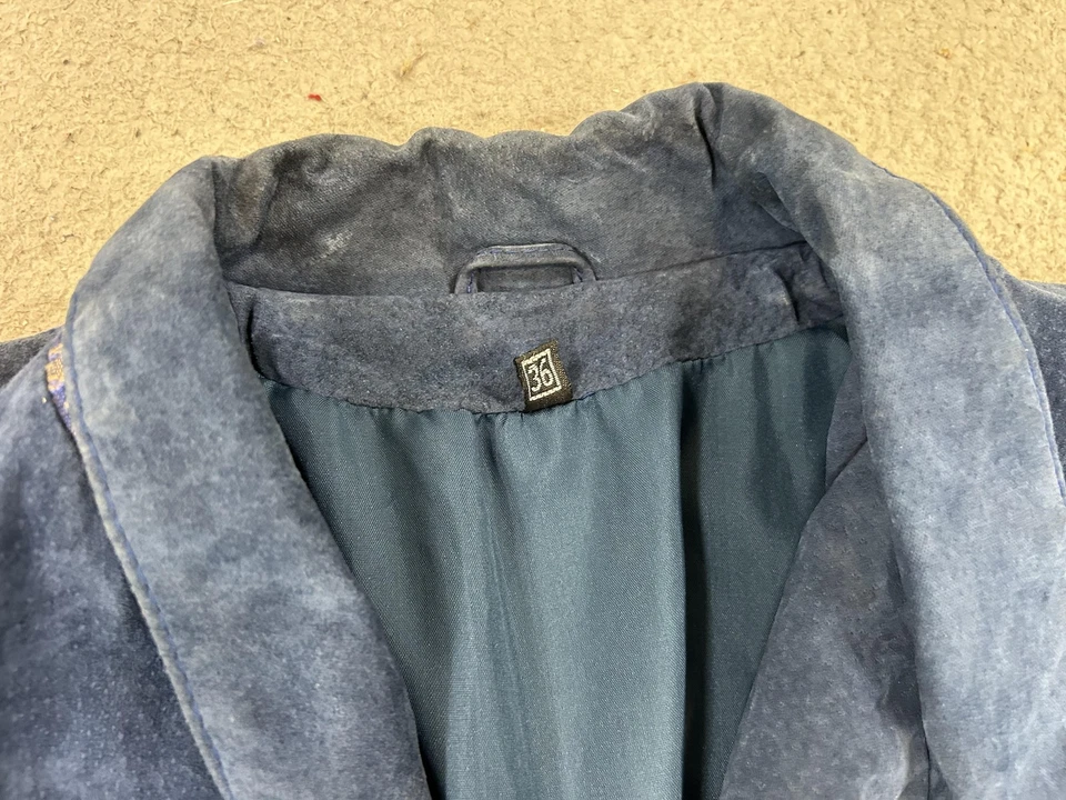 Chaqueta de gamuza vintage para mujer XS 36 Southwestern Boho recortada Western Rodeo años 80 Foto 3 de 4