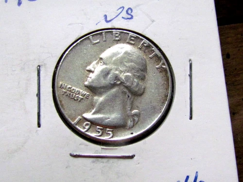 1955 p  Washington Quarter - 90% Silver - Condition VF