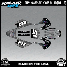 Kalair GFX Graphic Kit for Kawasaki KX85 KX100 (2001-2013)  Cyberware Magenta