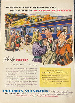 1946 Pullman-Standard Vintage Print Ad Train Travel Sleeper Car Chicago