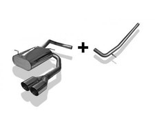 FOX Racinganlage ab Kat. Ausgang mittig 2x80mm uneingerollt VW Lupo 6X 1.4l 1.6l