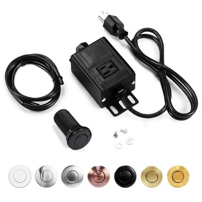 Garbage Disposal Air Switch Kit, Long 3.5 Inch, Black Sink Top Part