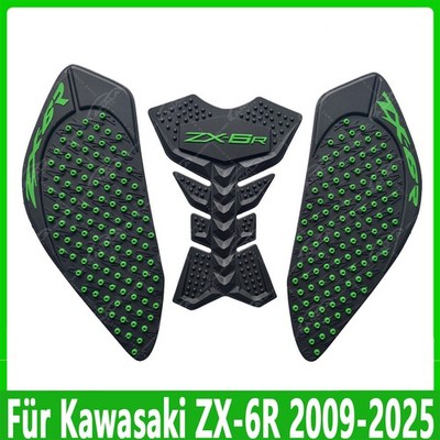 Für Kawasaki ZX-6R ZX6R 2009-2025 Motorrad 3D Gummi Kraftstoff Tank Traktion Pad