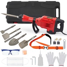 3600W Electric Jack Hammer Demolition Tool 6 Chisel Bits Concrete Breaker Hammer