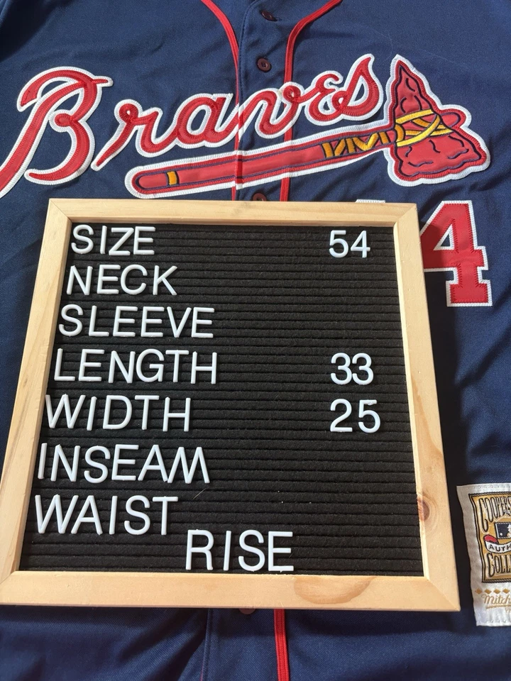 Mitchell & Ness Nostalgia Jersey Size 54 Atlanta Braves #44 Henry Aaron vintage - Image 2 of 4