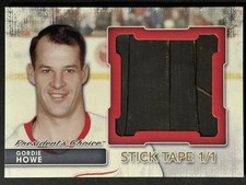 2020 President's Choice Game Used Stick Tape Relic Gordie Howe 1/1 Red Wings